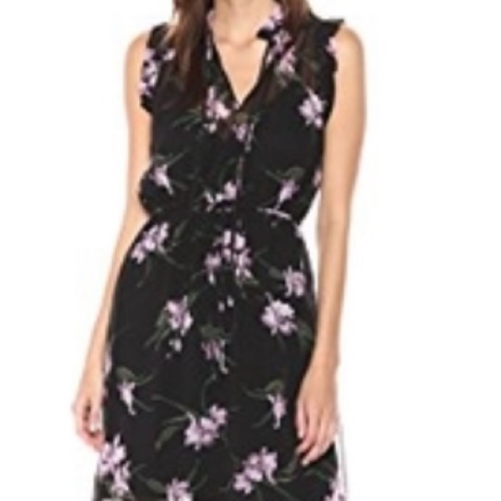 BB Dakotah “Sarah” Dress Black purple floral Sz L